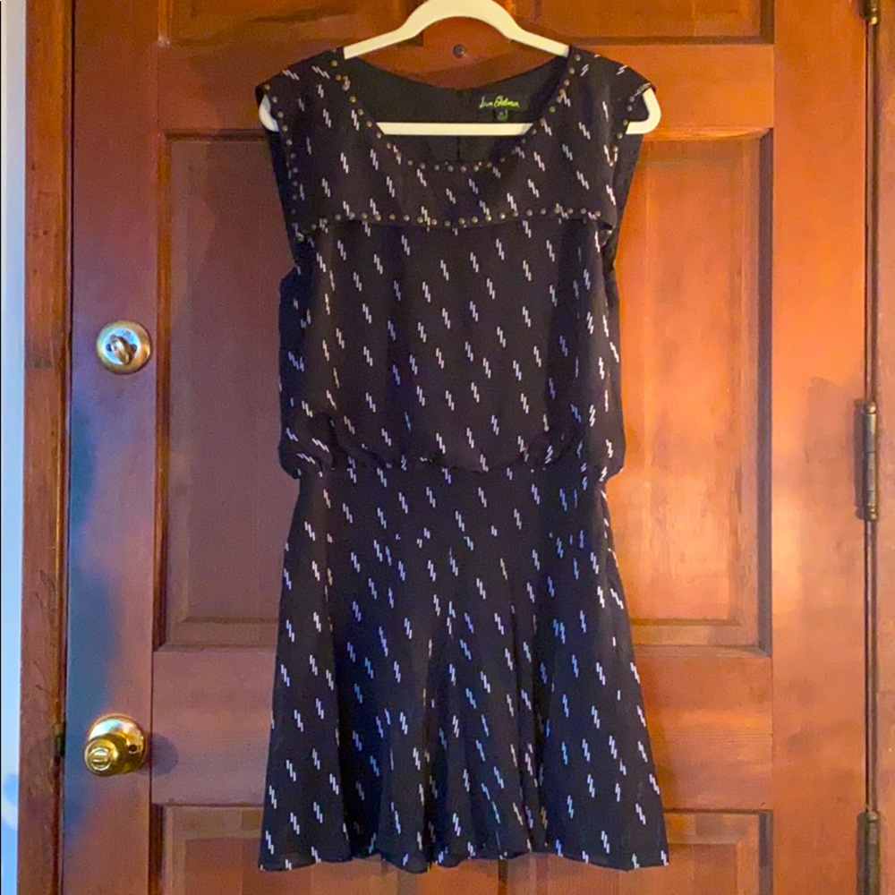 Sam Edelman Black & White Geometric Dress w/ Studs